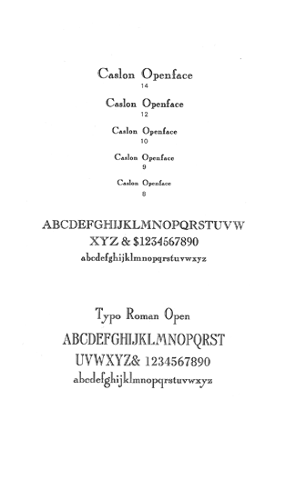 Caslon Openface Typo Roman Open