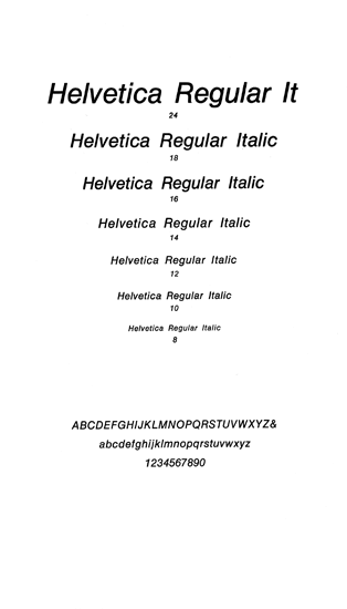 Helvetica Regular Italic